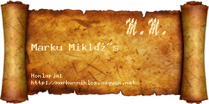 Marku Miklós névjegykártya